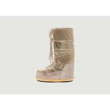 Moon Boot Icon Glance Silver Satin Boots In Metallic