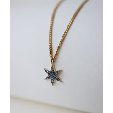 Zoe And Morgan Limited Edition Blue Sapphire Mini Anahata Necklace In Yellow