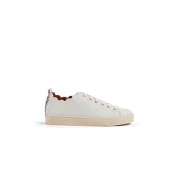 Maison Toufet Julie Scallop Off White Leather Trainers