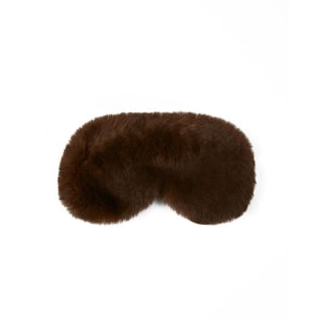 Chalk Luxury Fur Eye Mask In Chocolate In Brown