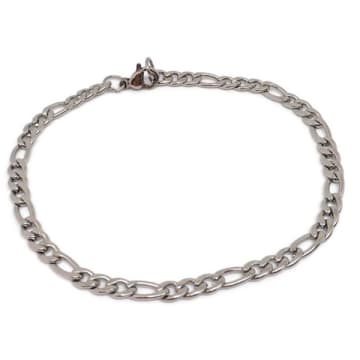 Londonworks Crypt | Figaro Chain Steel Link Bracelet | Silver In Metallic