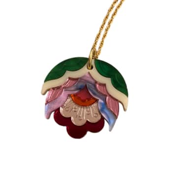 Rosa Pietsch Necklace Floral Pendant Nell In Pink
