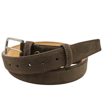 Huxley Tanner Palmer Classic Suede Belt In Brown