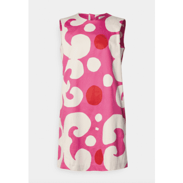 Marimekko Siluetti Keidas Cotton Sateen Dress In Fuchsia Pink