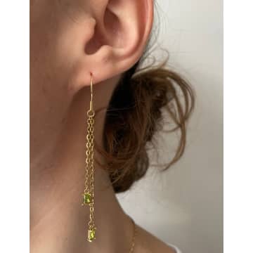 Orisit - Anubis Green-steel Earrings Stainless