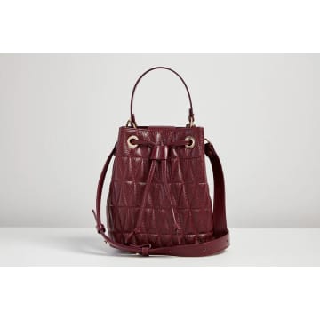 Flo & Sue Camilla Bordeaux / Burgundy Leather Quilted Bucket Bag