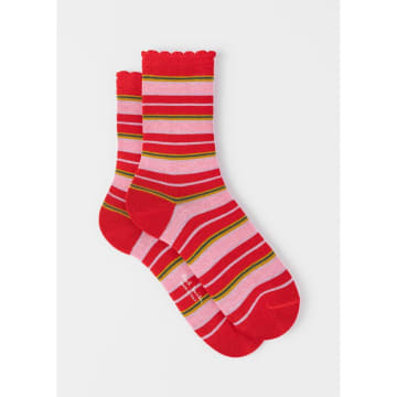 Paul Smith Emilia Stripes Frill Socks Col: Reds, Size: Os