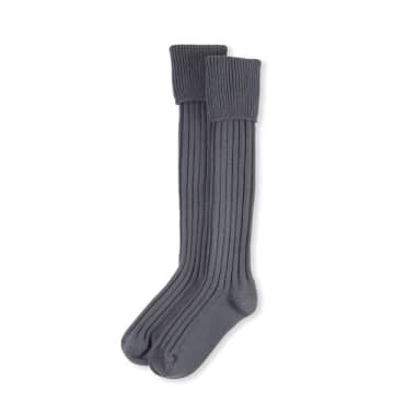 Chalk Long Boot Sock In Charcoal In Gray
