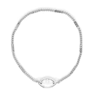 Capsule Eleven Women's Eye Opener Chain Necklace-silver In Metallic