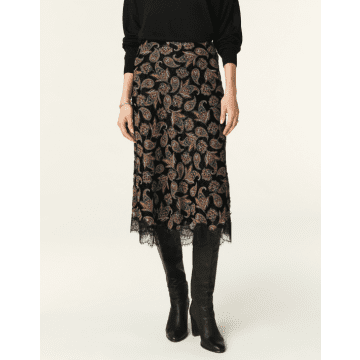 Shop Ba&sh Rita Paisley Skirt Noir In Black