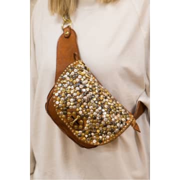 Campomaggi Leather Studded Waist Bag In Cognac In Brown