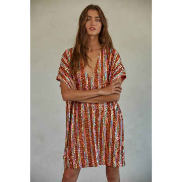 By Together This Moment Dress Stripe In Orange