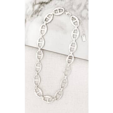 Envy Jewellery Silver Chunky Oval Link Necklace In Metallic