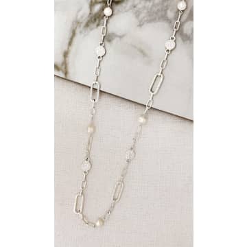 Envy Jewellery Long Silver Necklace In Metallic