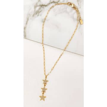Envy Jewellery Gold Necklace With Diamante Stars