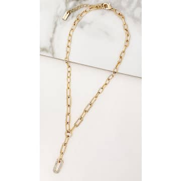 Envy Jewellery Gold Link Diamante Necklace