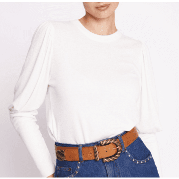 Berenice T-shirt With Long Puffed Sleeves- White