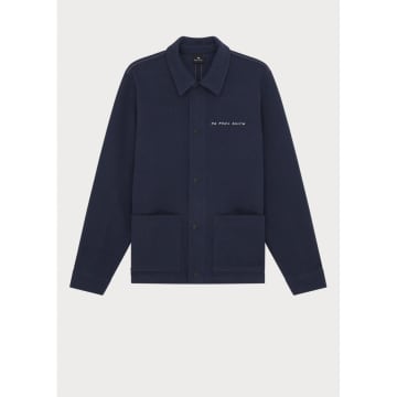Paul Smith Workwear Knitted Regular Fit Jacket Col: 49 Dark Navy In Blue