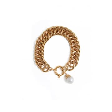 Mimi Et Toi Eglise Bracelet With Pearl In Gold