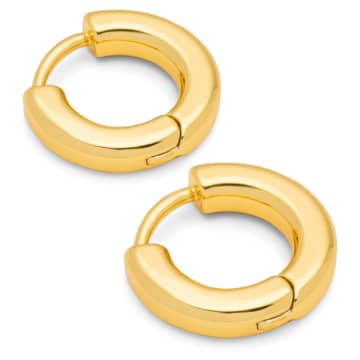 Lulu Copenhagen Gold Plated Buckle Large Hoop Earrings