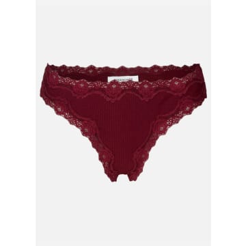 Rosemunde Silk Hipster With Lace In Red