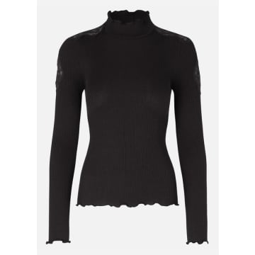 Rosemunde Turtleneck Blouse With Lace In Black