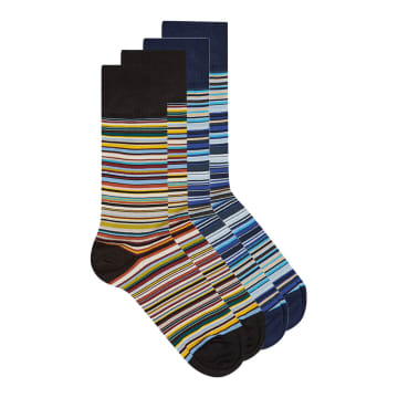 Paul Smith 2 Pack Signature Stripe Socks In Multi