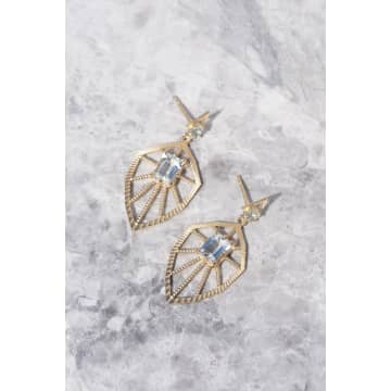 Zoe And Morgan Rosa Gold Aquamarine Earrings