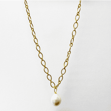Claudia Bradby Pearl Power Chain Necklace In Gold