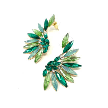 Mermaid Accessories Crystal Angel Wing Earrings In Metallic