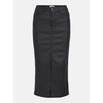 Object Naya Coated Midi Skirt In Black