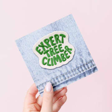 Alphabet Bags Expert Tree Climber Embroidered Patch In Blue