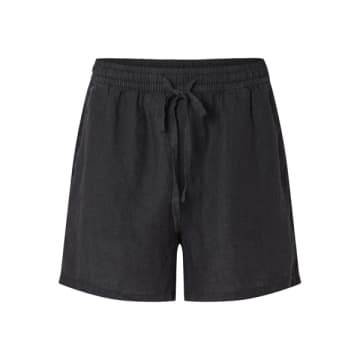 Shop Selected Femme Slflinnie Black Linen Shorts