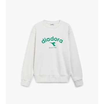 Shop Diadora Sweatshirt Athletic Logo In White Milk