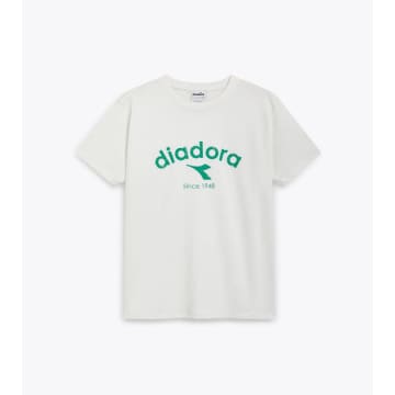 Shop Diadora T Shirt Athletic Logo In White Milk