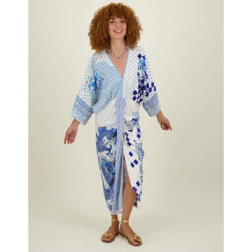 Me 369 Sophia Kimono Dress Amalfi Coast In Blue