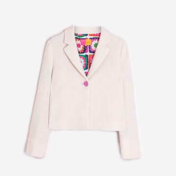 Brenda Muir Vilagallo Jacket Imma Madeline Ecru Lurex In Pink