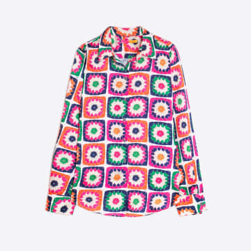 Vilagallo Shirt Gaby Crochet Twill Print In Pink