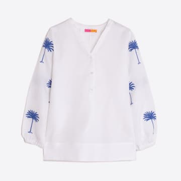 Vilagallo Shirt Ebba Embroidered White Linen