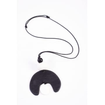 Necklaces Naya 2 Tone Necklace With String Trim Black/white