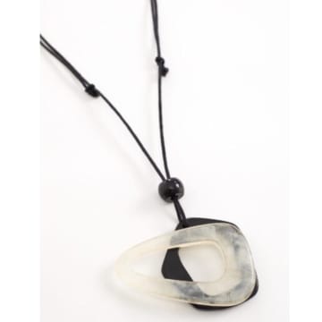 Naya Necklace With Abstract Trim Black