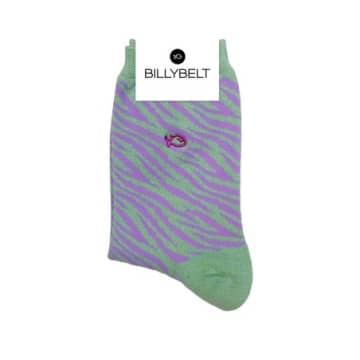 Shop Billybelt Calcetines Glitter Zebra Light Green And Purple