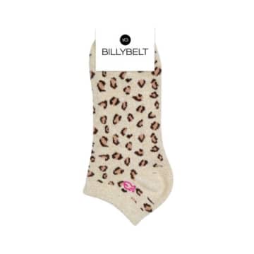Shop Billybelt Leopard Beige Cotton Socks In Animal Print