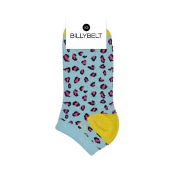 Shop Billybelt Leopard Blue Cotton Socks In Animal Print