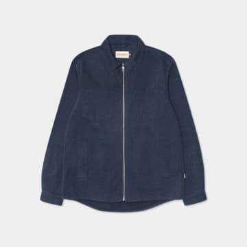 Shop Revolution Dark Navy Zip Jacket In Blue