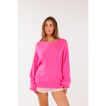 Shop Crush Cashmere Duke Boyfriend Sweatshirt Flamingo In Pink