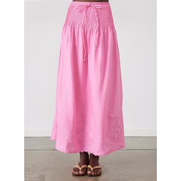 Shop Joslin Vanessa Linen Maxi Skirt Dahlia Pink
