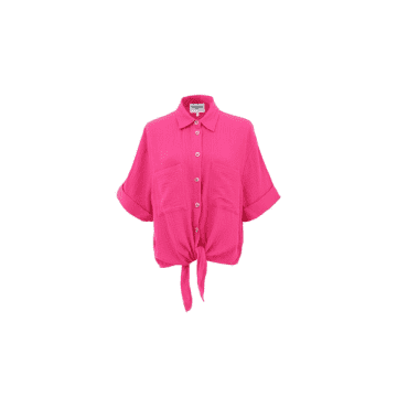 Shop Frnch Ebene Knot Front Shirt In Fuchsia From