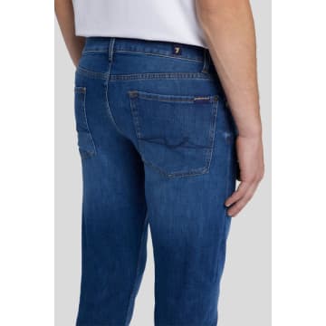 Shop 7 For All Mankind - Slimmy Left Hand Apogee Jeans In Mid Blue Jsmsr510ag