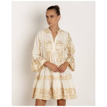 Shop Greek Archaic Kori Classic Triangle Cabana Sleeve Short Dress Col: Nat